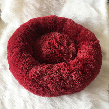 Fluffy Round Plush Pet Bed – Cozy, Warm & Perfect for Dogs & Cats! - Pet house