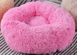 Fluffy Round Plush Pet Bed – Cozy, Warm & Perfect for Dogs & Cats! - Pet house