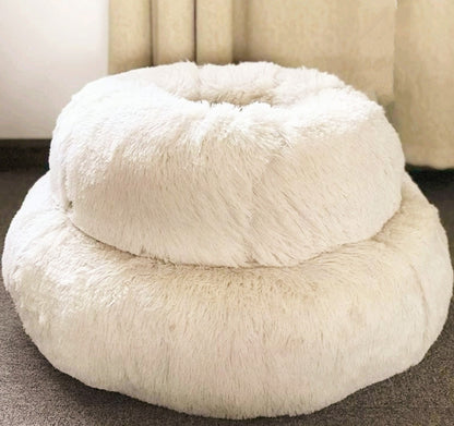 Fluffy Round Plush Pet Bed – Cozy, Warm & Perfect for Dogs & Cats! - Pet house