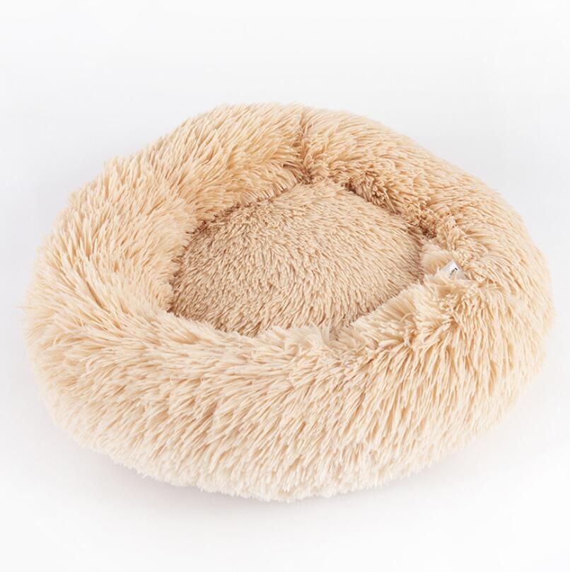 Fluffy Round Plush Pet Bed – Cozy, Warm & Perfect for Dogs & Cats! - Pet house