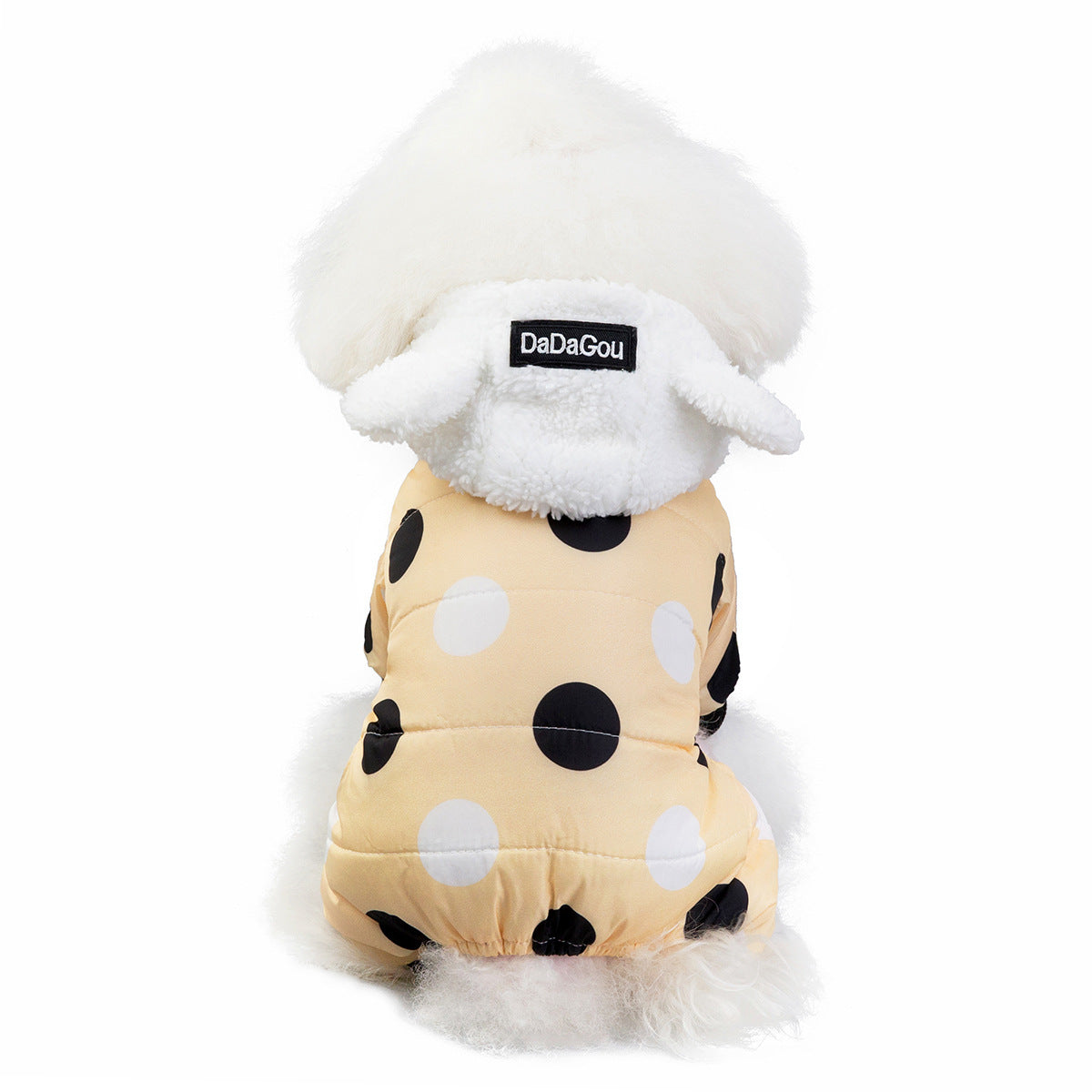 Cozy Polka Dot Pet Coat – Warm Cotton Jacket for All-Four-Leg Coverage - Pet house