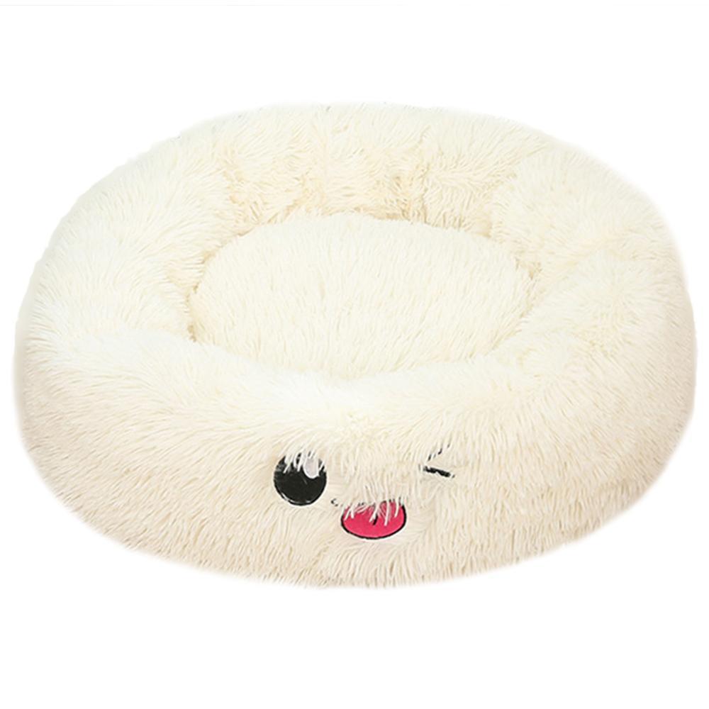 Fluffy Round Plush Pet Bed – Cozy, Warm & Perfect for Dogs & Cats! - Pet house