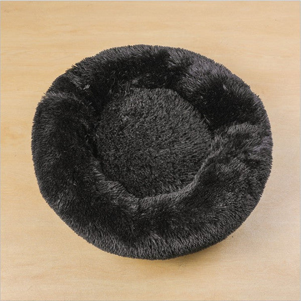 Fluffy Round Plush Pet Bed – Cozy, Warm & Perfect for Dogs & Cats! - Pet house