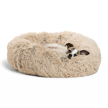 Fluffy Round Plush Pet Bed – Cozy, Warm & Perfect for Dogs & Cats! - Pet house