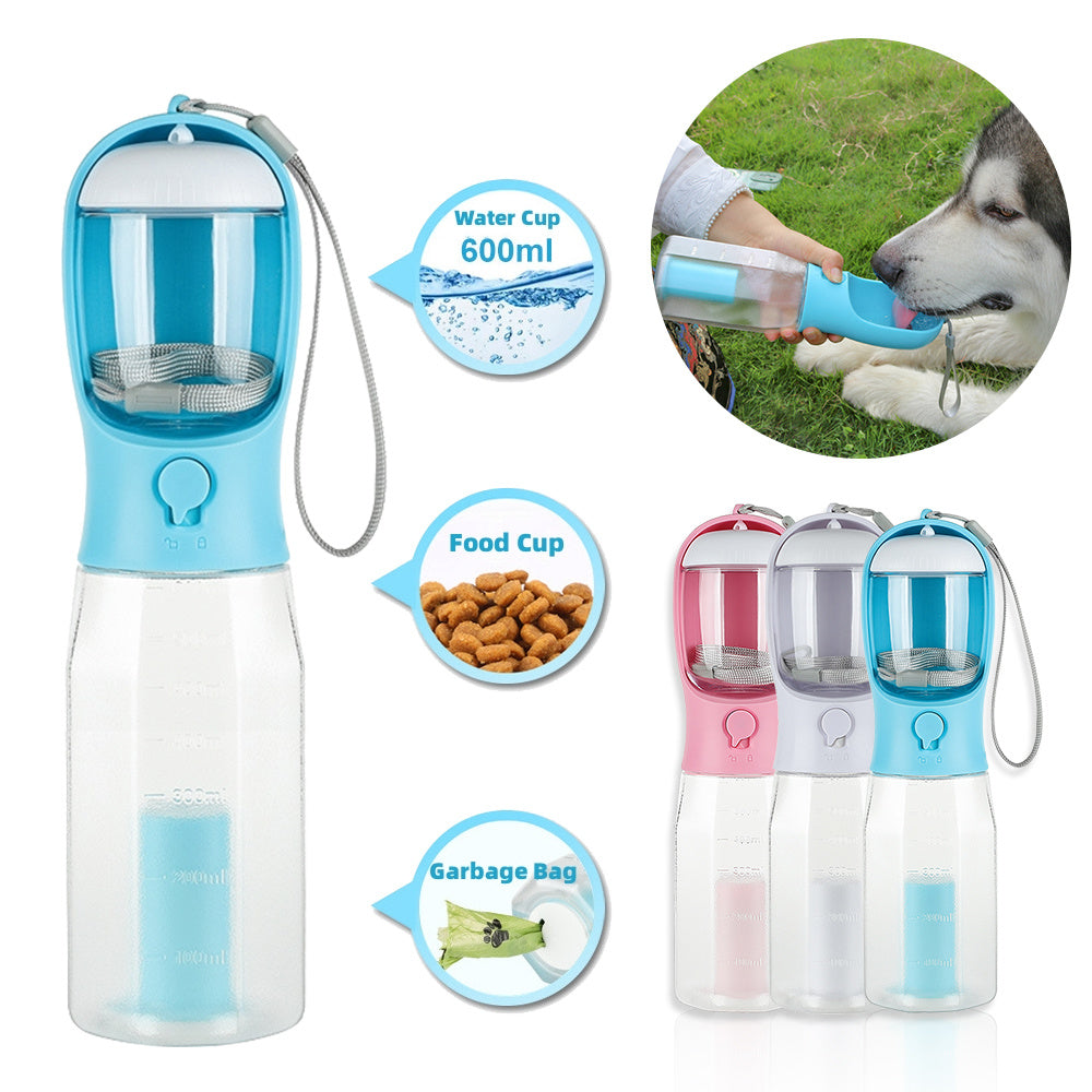 3-in-1 Portable Pet Water Bottle – Hydration, Food & Cleanup On-the-Go! - Pet house