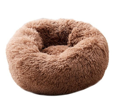 Fluffy Round Plush Pet Bed – Cozy, Warm & Perfect for Dogs & Cats! - Pet house