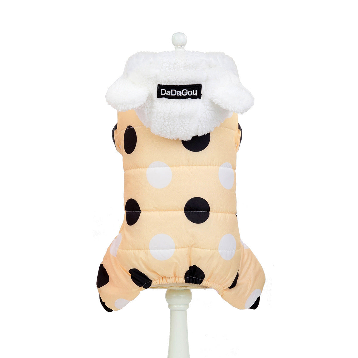 Cozy Polka Dot Pet Coat – Warm Cotton Jacket for All-Four-Leg Coverage - Pet house