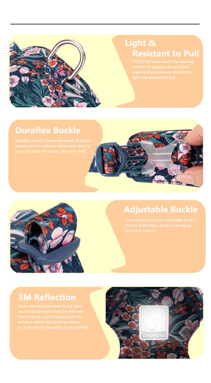 Floral Dog Harness – Stylish, Comfortable & Adjustable! - Pet house