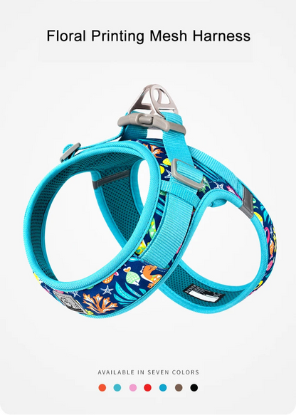 Floral Mesh Dog & Cat Harness – Lightweight, Adjustable & Breathable! - Pet house