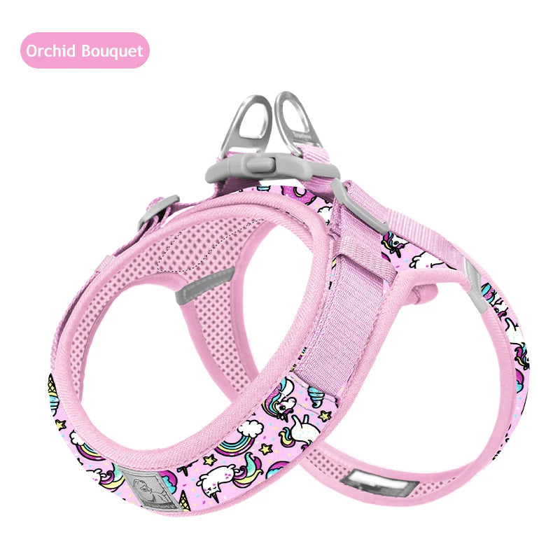 Floral Mesh Dog & Cat Harness – Lightweight, Adjustable & Breathable! - Pet house