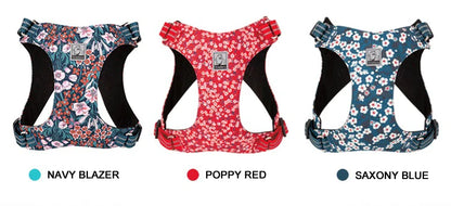 Floral No-Pull Cotton Pet Harness – Reflective, Adjustable & Stylish - Pet house