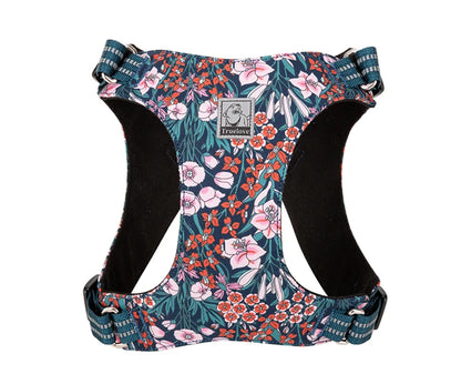 Floral No-Pull Cotton Pet Harness – Reflective, Adjustable & Stylish - Pet house