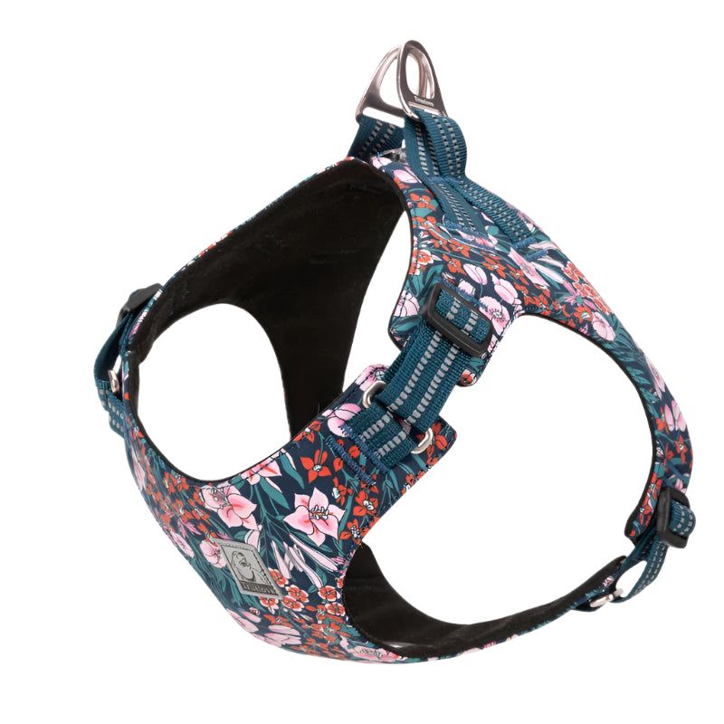 Floral No-Pull Cotton Pet Harness – Reflective, Adjustable & Stylish - Pet house