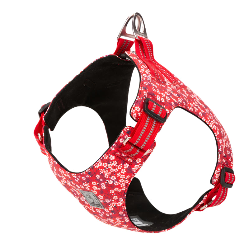 Floral No-Pull Cotton Pet Harness – Reflective, Adjustable & Stylish - Pet house