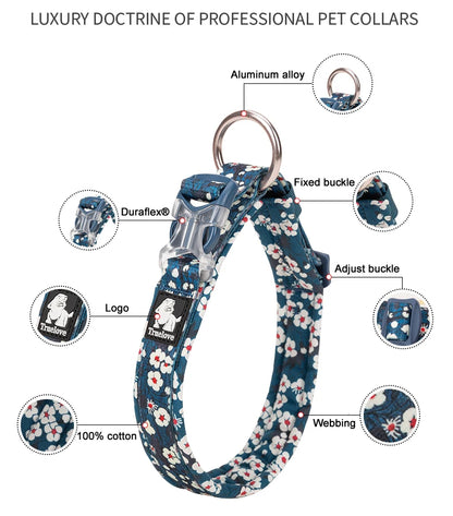 Floral Padded Dog Collar – Stylish, Comfortable & Secure! - Pet house