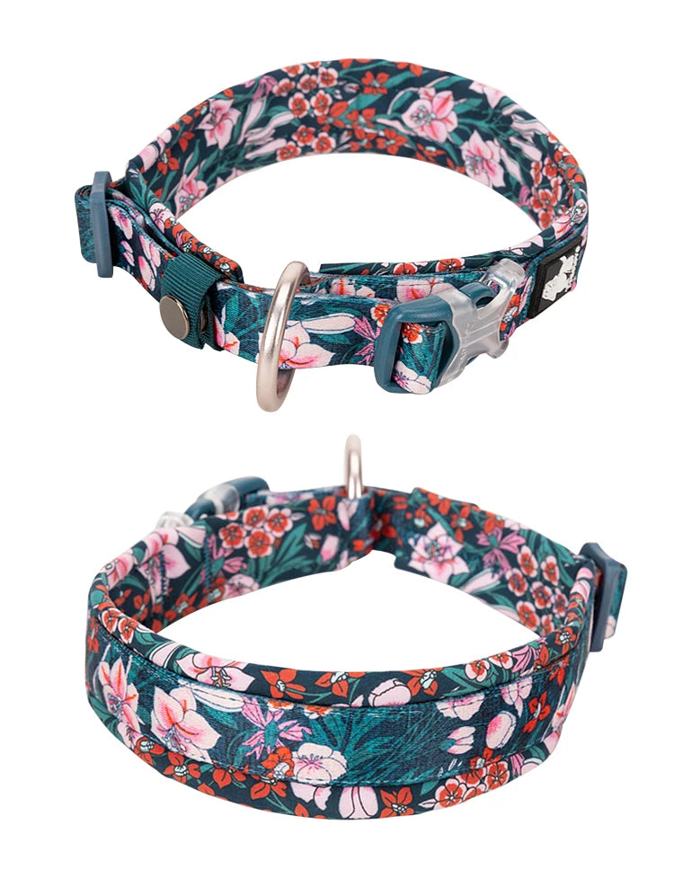 Floral Padded Dog Collar – Stylish, Comfortable & Secure! - Pet house