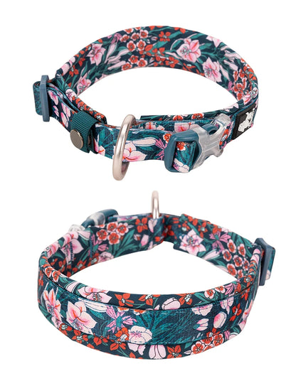 Floral Padded Dog Collar – Stylish, Comfortable & Secure! - Pet house