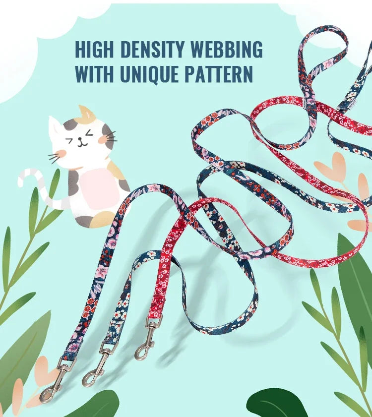 Floral Pet Leash – Trendy, Durable & Stylish! - Pet house