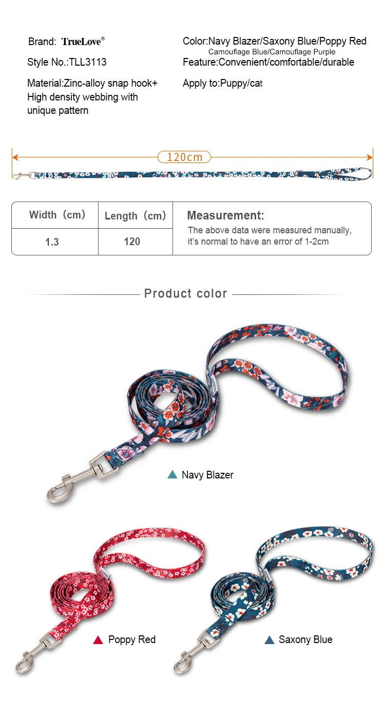 Floral Pet Leash – Trendy, Durable & Stylish! - Pet house