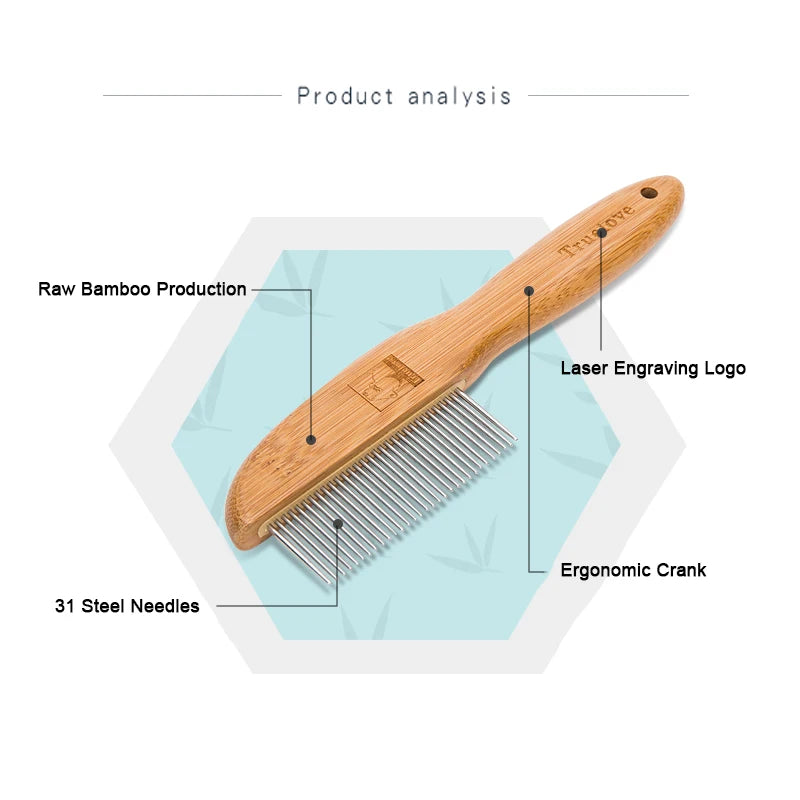 31-Steel Needle Pet Comb – Ergonomic & Knot-Removing Grooming Tool! - Pet house