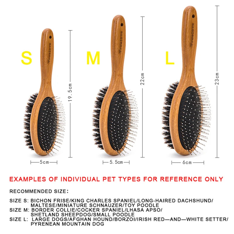 Double-Sided Pet Brush – Stainless Steel & Bristle Grooming Tool! - Pet house