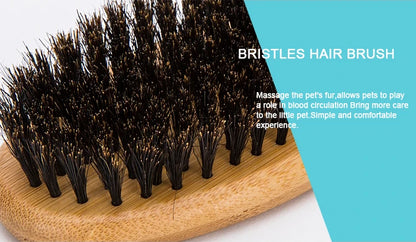 Natural Bamboo Bristle Brush – Gentle Grooming for Dogs & Cats! - Pet house