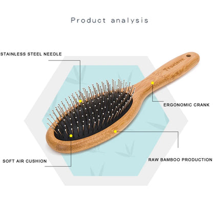 Bamboo Pet Round Comb – Gentle & Effective Grooming for Dogs & Cats! - Pet house