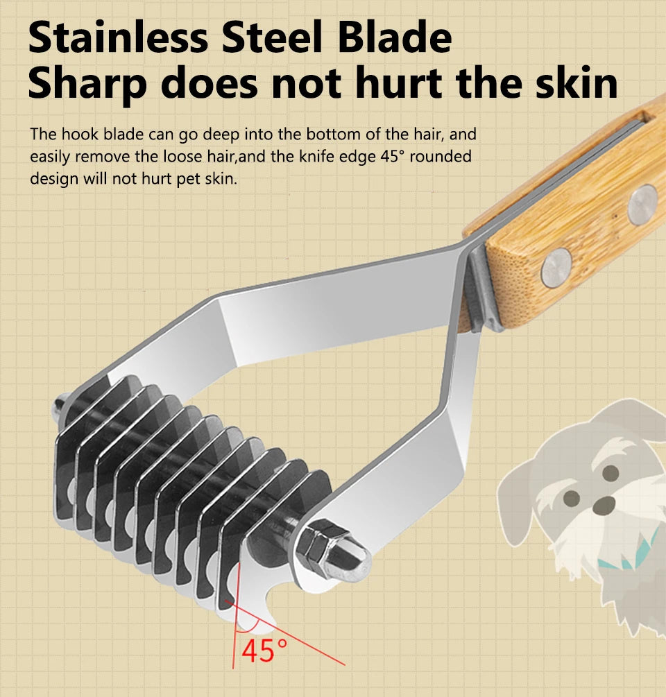 Stainless Steel Deshedding Brush – Remove Knots & Undercoat Effortlessly! - Pet house