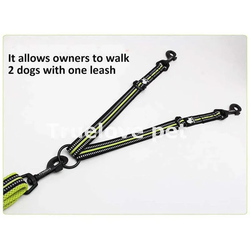 No-Tangle Double Dog Leash – Reflective, Durable & Adjustable! - Pet house