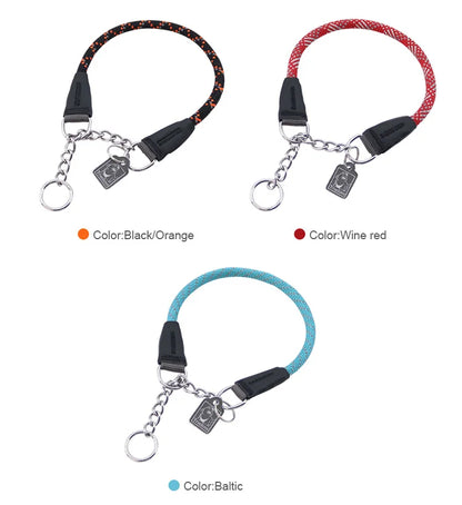 Reflective P-Chain Nylon Dog Collar – Durable, Secure & Pull-Resistant! - Pet house