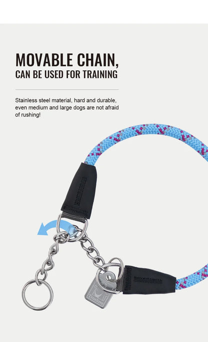 Reflective P-Chain Nylon Dog Collar – Durable, Secure & Pull-Resistant! - Pet house