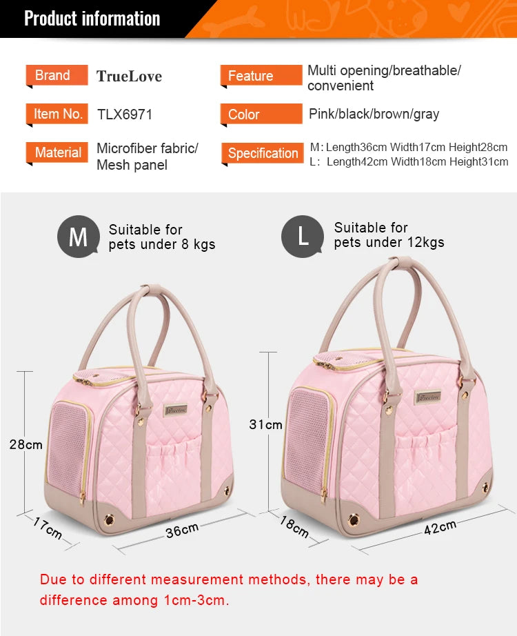 Truelove Fashion Pet Carrier Handbag Out of Portable Bag Space Cabin Hug Cat Dog Artifacts Out Bag Backpack Pet Box Cage TLX6971 - Pet house