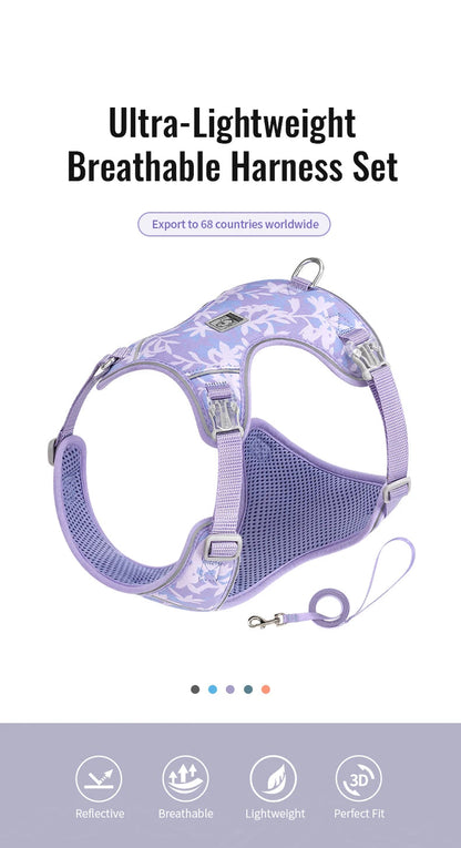 Ultra-Lightweight Breathable Pet Harness & Leash Set – Reflective & Secure! - Pet house