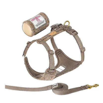 Harris Tweed Fabric Dog Harness & Leash Set – Stylish, No-Pull & Adjustable! - Pet house