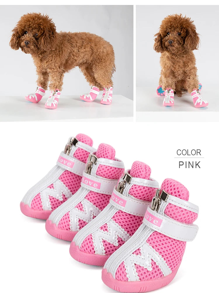 Waterproof Mesh Dog Shoes – Anti-Slip, Reflective & Rugged! - Pet house