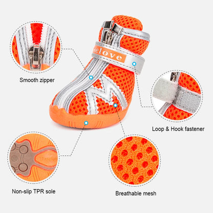 Waterproof Mesh Dog Shoes – Anti-Slip, Reflective & Rugged! - Pet house