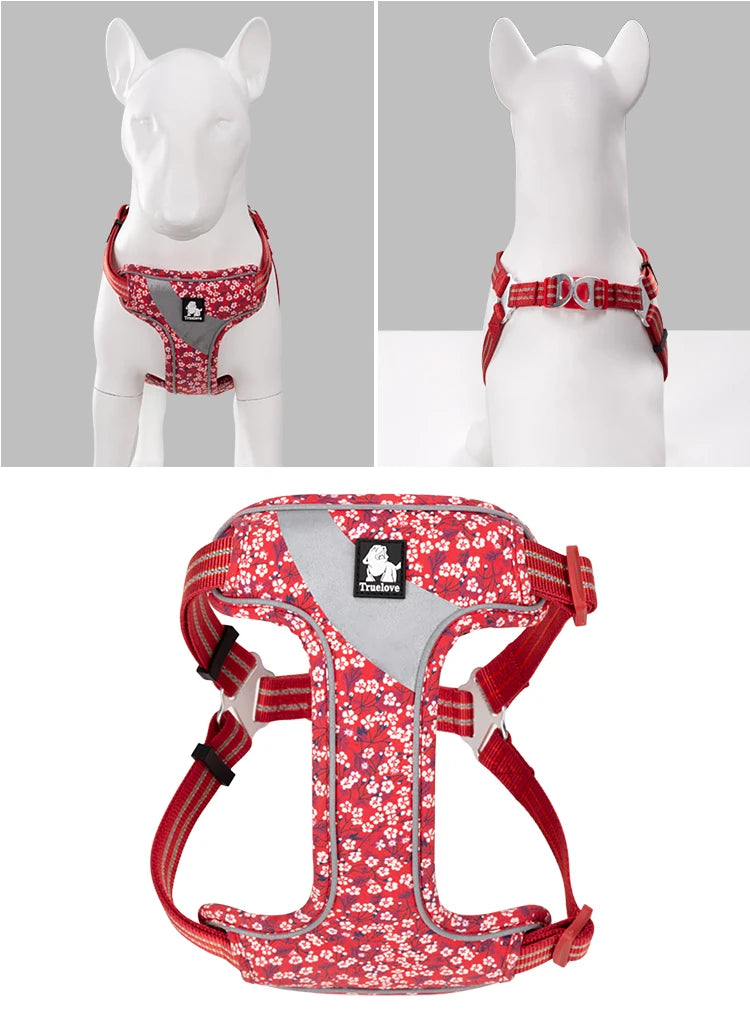 Soft Padded Floral Dog Harness – Comfortable, Adjustable & Stylish! - Pet house